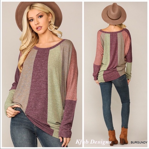 Last!💜💚Gorgeous striped off-shoulder stunner!💜 - Picture 3 of 6